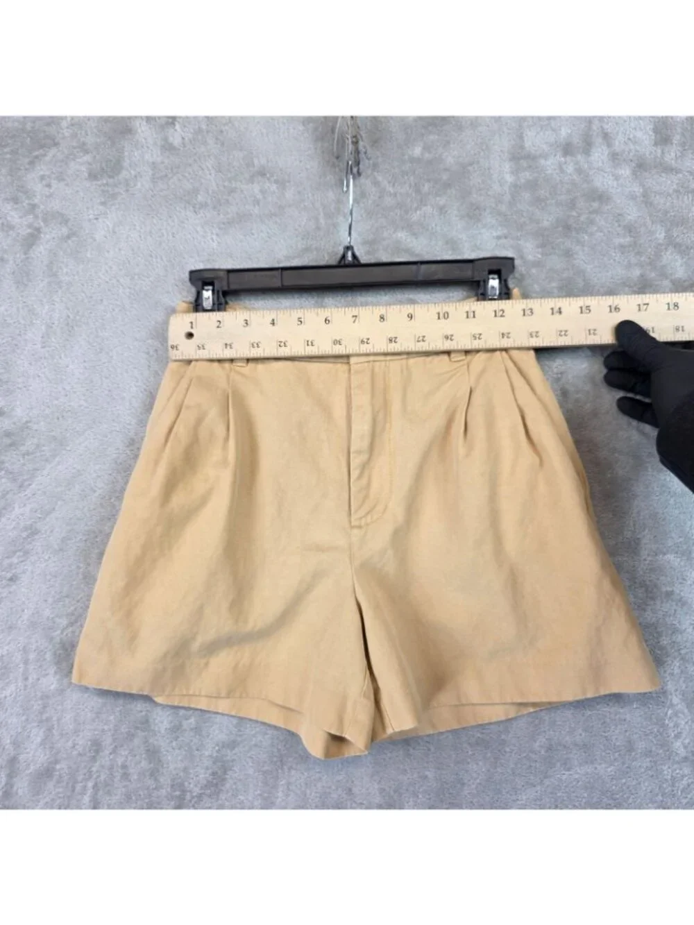 Madewell Shorts Womens 00 Beige Linen Blend Pleated Chino Twill High Rise Casual